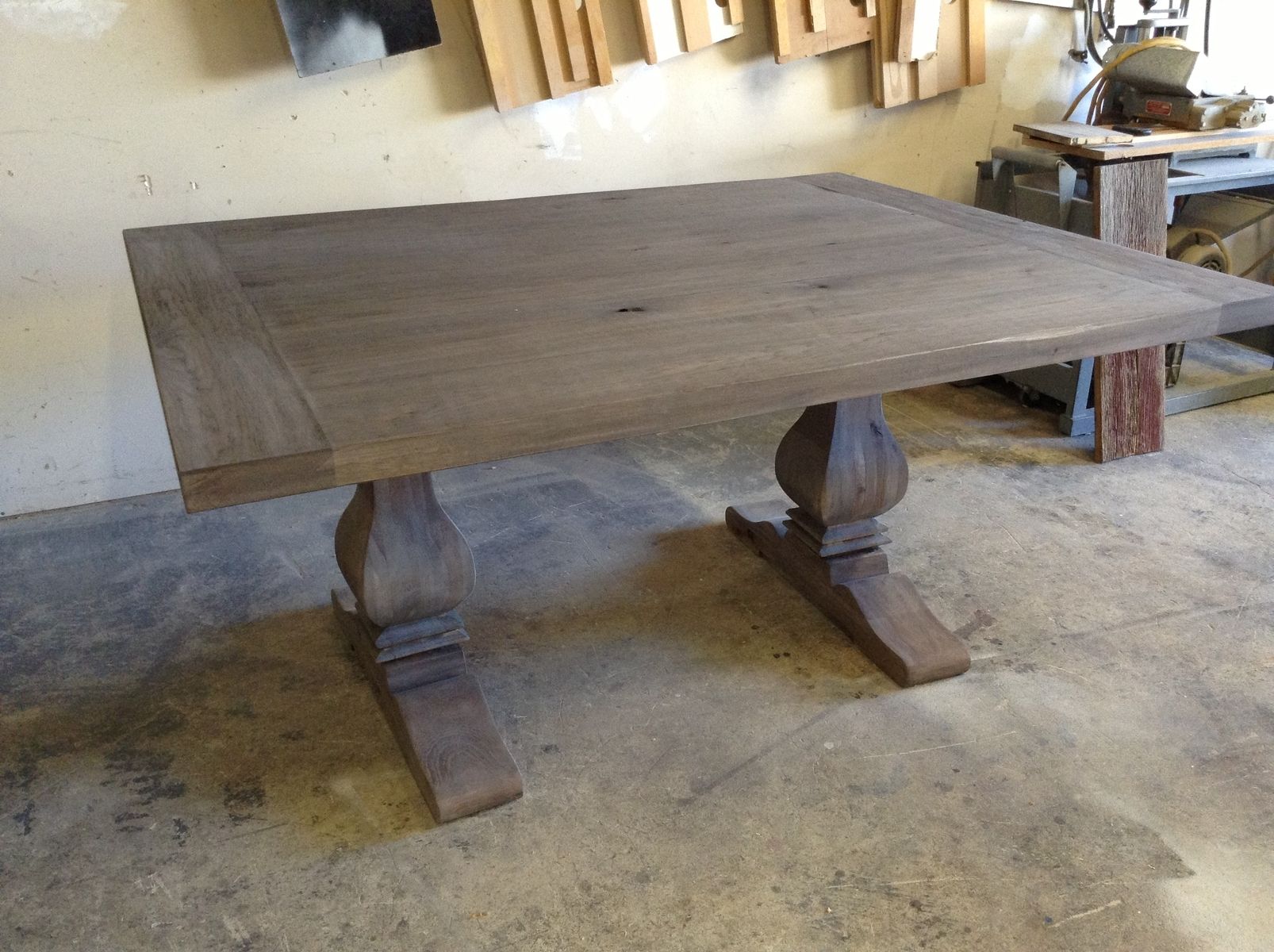 Custom Reclaimed Wood Trestle Table by J. Santini Design