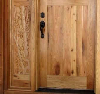 Custom Made Butternut And Birch Custom Carved Entry Door
