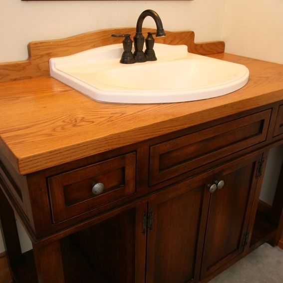 Hand Crafted Custom Wood Bath Vanity With Reclaimed Sink by MOSS Farm