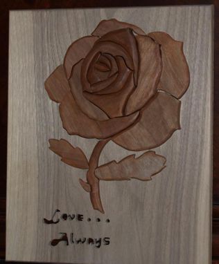 Custom Made Walnut Rose Plaque