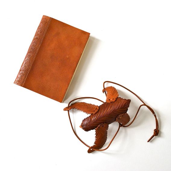 Custom Leather Journal With Sloth Clasp by Kara Ginther Leather Studio