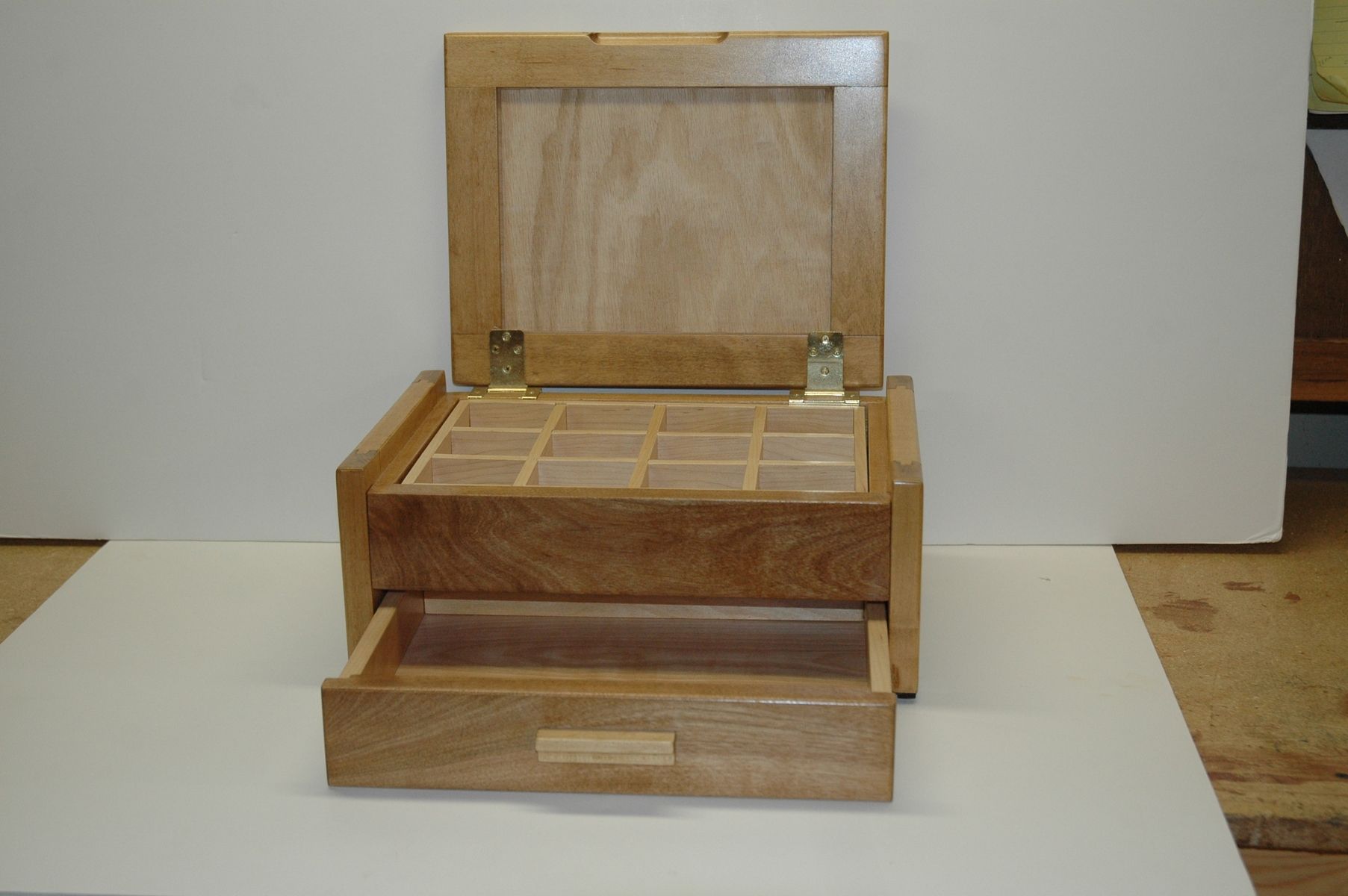 Hand Crafted Maple Jewelry Box W Stone Veneer Inlays by WoodenItBe