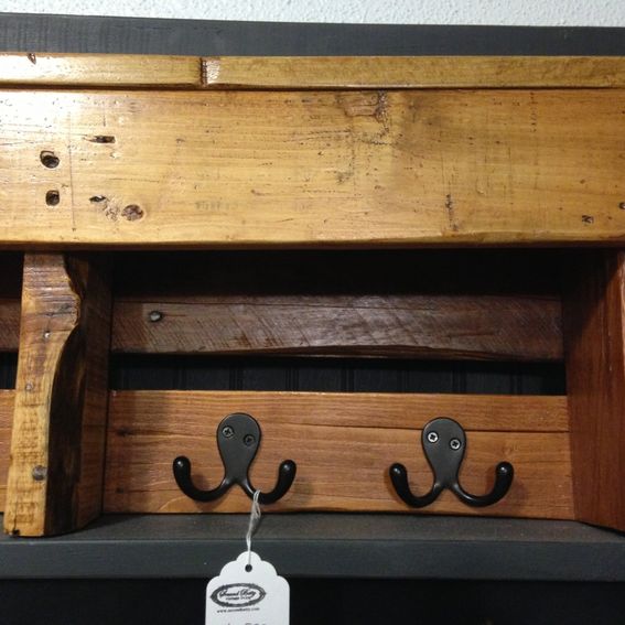 Custom Handmade Reclaimed Pallet Wood Shelf Entry Organizer Coat