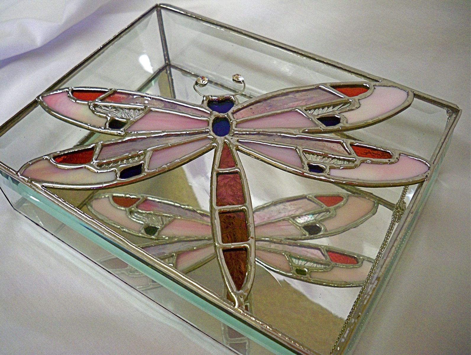 Hand Made Stained Glass Jewelry Boxes ~~ Flower Bird Designs By