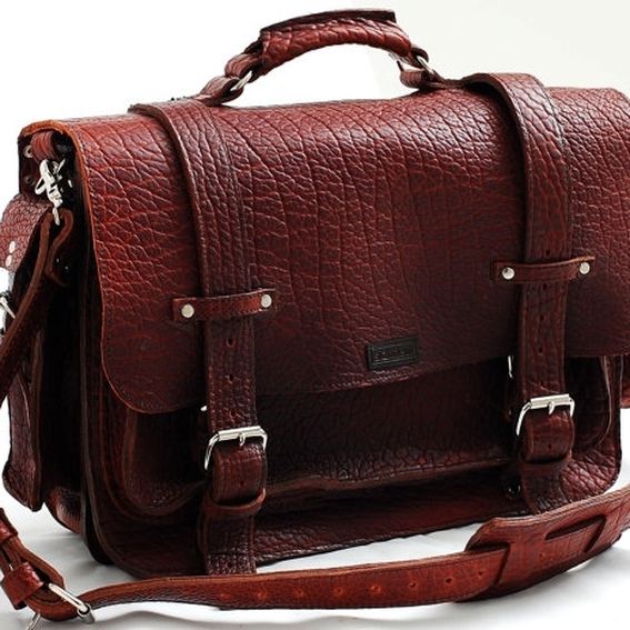 Handmade Leather Bag - Unisex American Buffalo Leather Bag Or Leather Briefcase - Made In Usa In ...