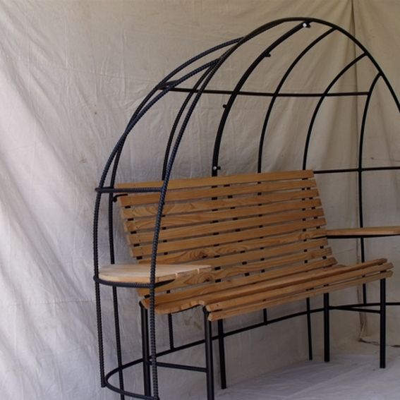 Handmade Rebar Trellis Bench by Disilvestro Steelworks
