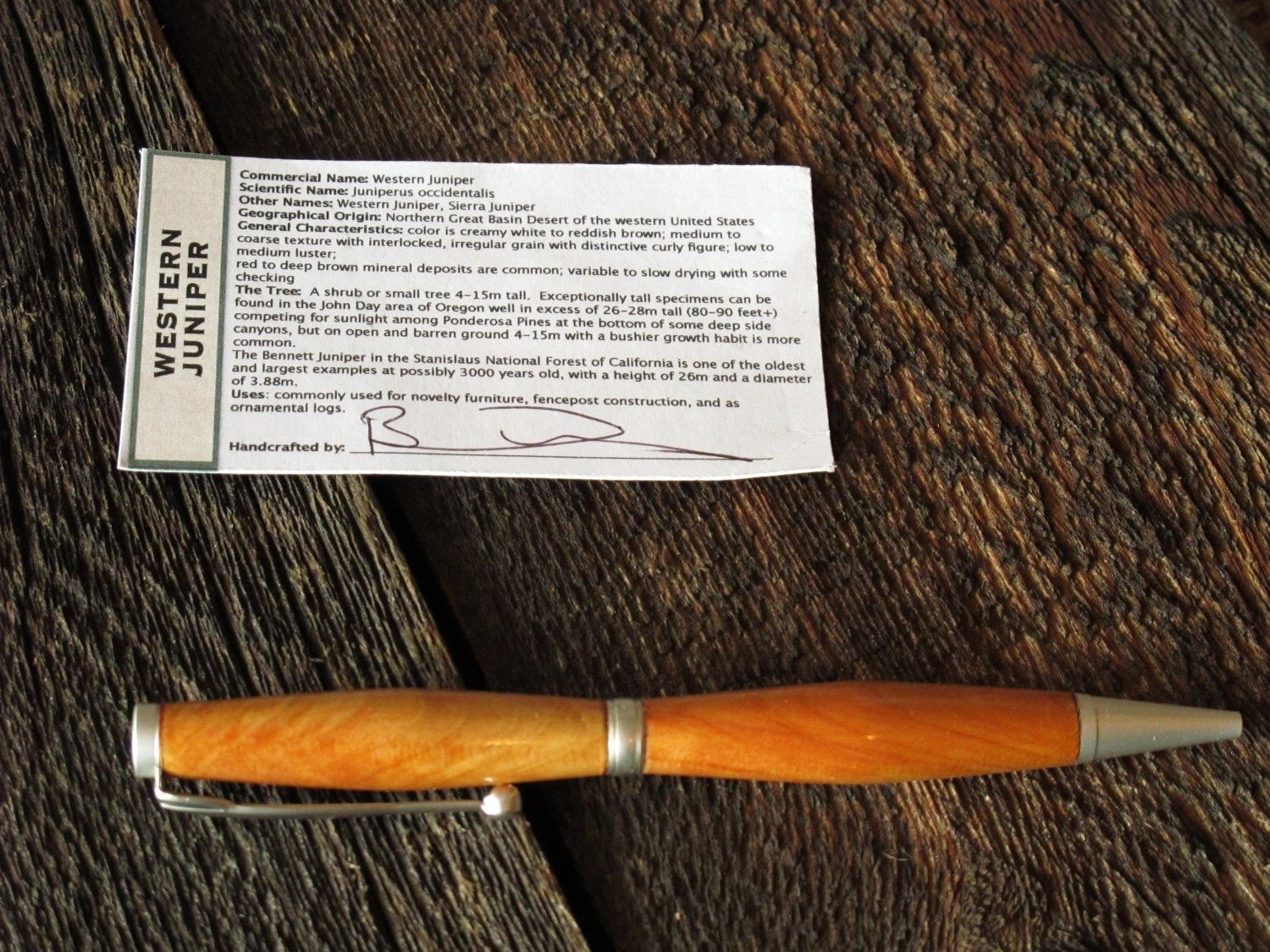 Handmade Custom Built Wooden Rollerball Slim Twist Pen By Elegant