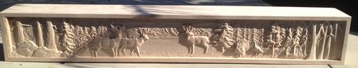 Custom Made Deer And Turkey Mountain Scene Mantel