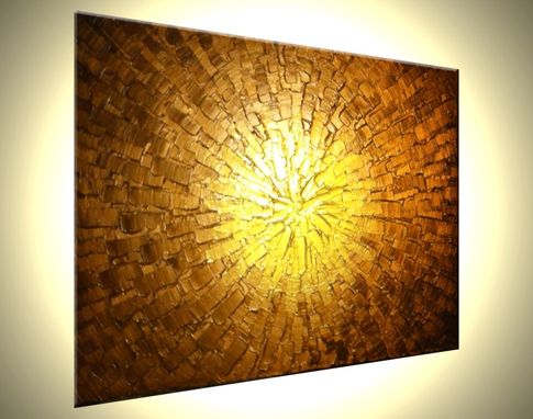 Custom Made Abstract Metallic Original Painting Contemporary Impasto Gold Bronze Palette Knife Textured Art