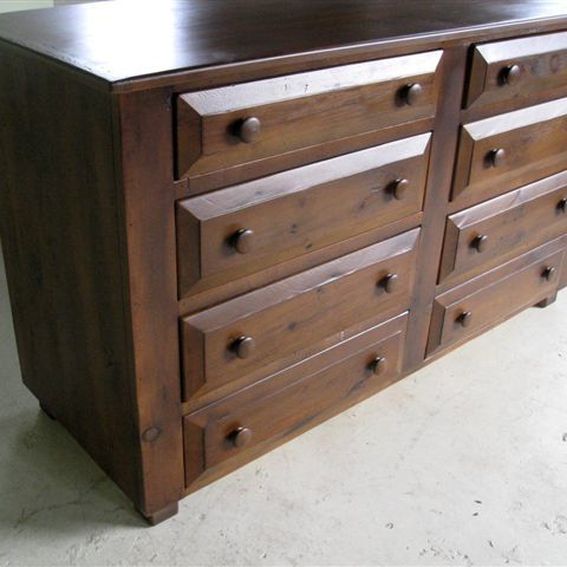 Handmade Solid Barn Wood Bedroom Dresser With 8 Drawers by