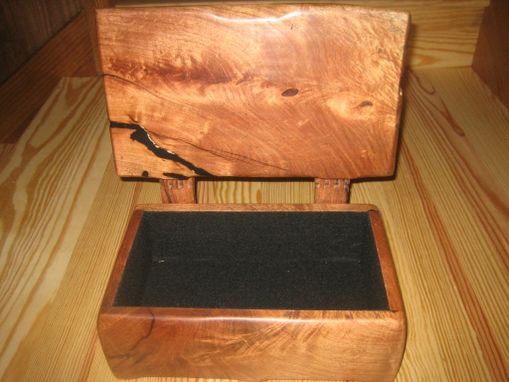 Custom Made Mesquite Wood Box With Wooden Hinges