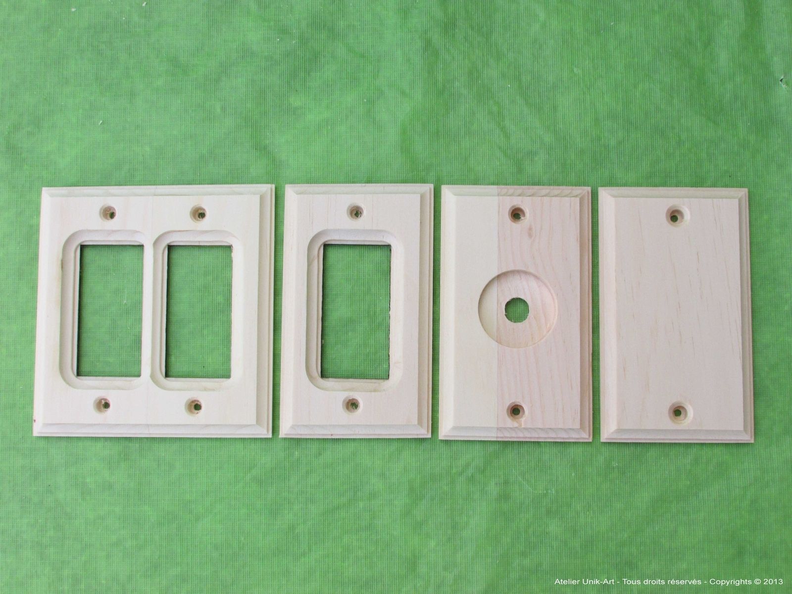 Hand Crafted Custom Wooden Electric Outlet Covers by Atelier UnikArt