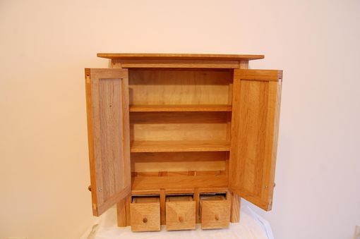 Custom Made Country Oak Three Drawer Spice/Medicine Cabinet