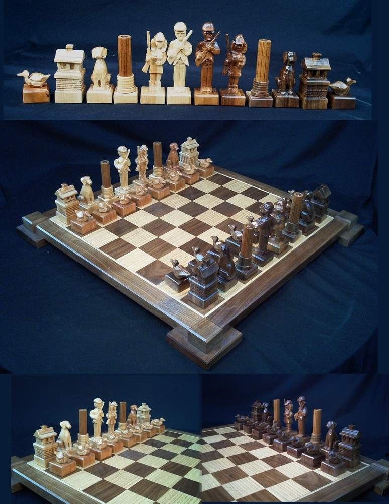 Custom The Duck Hunter's Chess Set By Jim Arnold by Jim Arnold's Hand