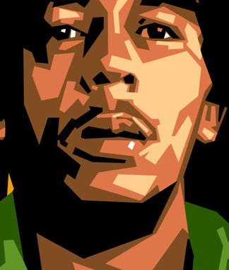 Custom Made Digital (Vector) Custom Portrait:  Sample Portrait Of Bob Marley
