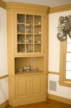 Custom Made Painted Colonial-Style Corner Cabinet
