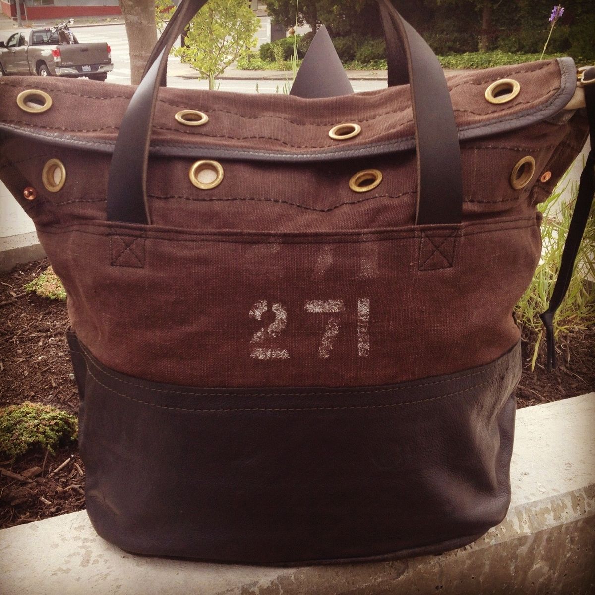 Custom Made Brittish Mail Bag Tote/ Duffel by High Above
