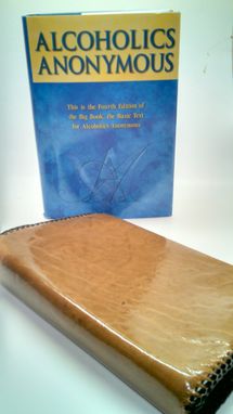 Custom Made Designer Leather Alcoholics Anonymous Book Cover
