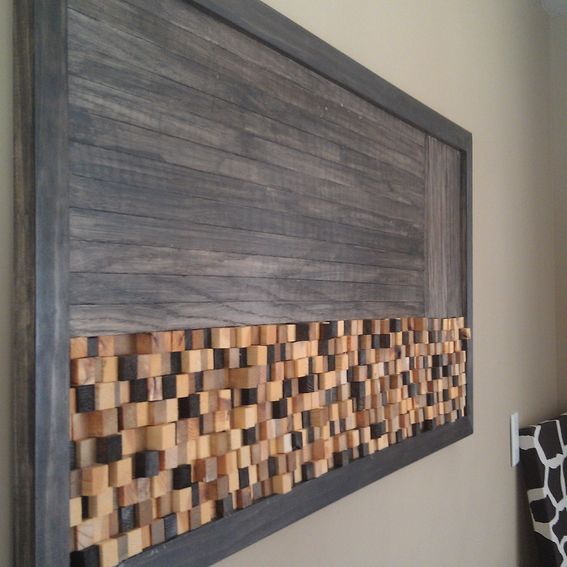 Handmade Wood Mosaic Wall Art by Built Concrete