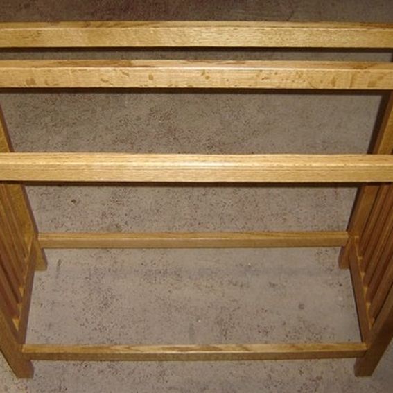 Hand Made New Solid Quarter Sawn Oak Wood Mission Style Quilt Rack