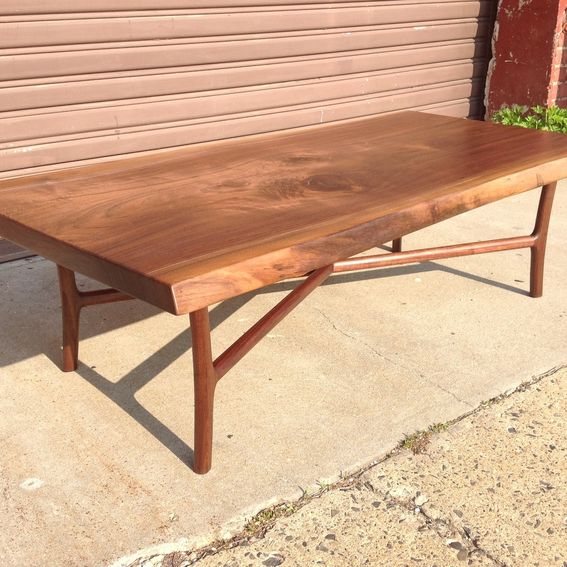 Custom Made Black Walnut Slab Coffee Table By Martell Woodworks ...