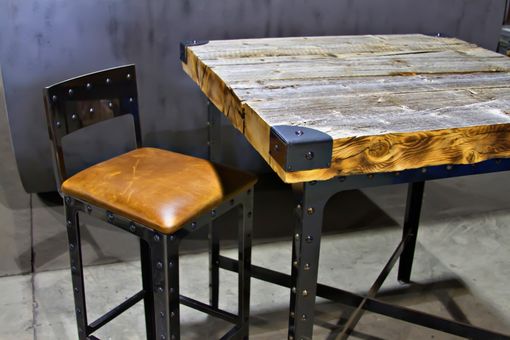 Custom Made Industrial Pub Height Table & Bar Stools