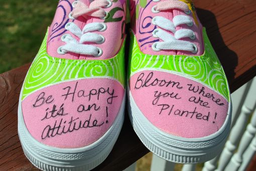 Custom Made Christian Themed Hand Painted Sneakers Size 7.5