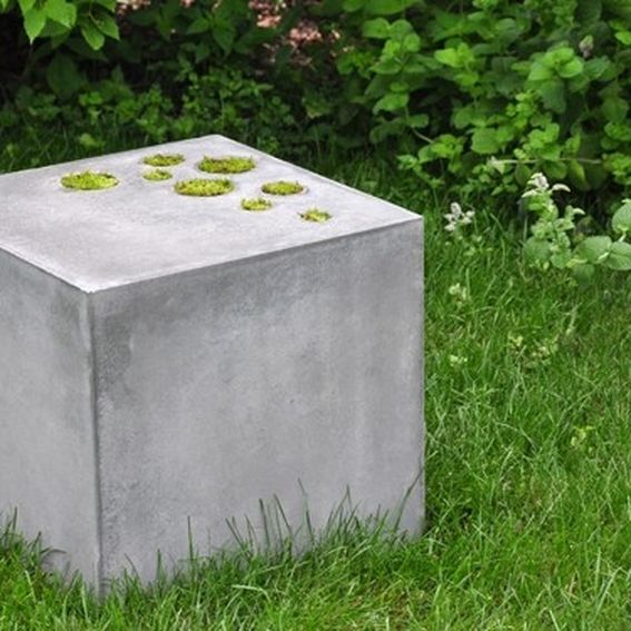 Hand Made Concrete Coffee Table With Moss Planters by Labc Design