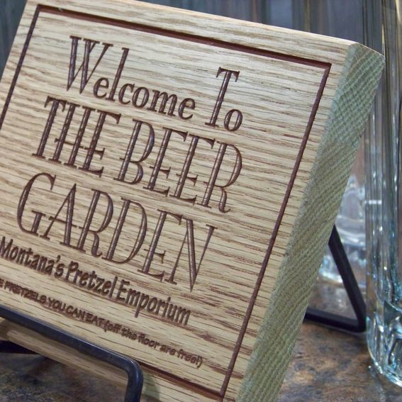 Buy a Hand Crafted Personalized Beer Garden Sign, made to order from