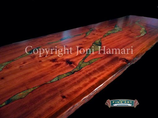 Custom Made Live Edge Wood Slab Giant Sequoia Conference Or Dining Table
