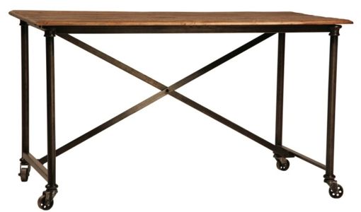 Custom Made Postobello Industrial Metal And Rustic Wood Desk
