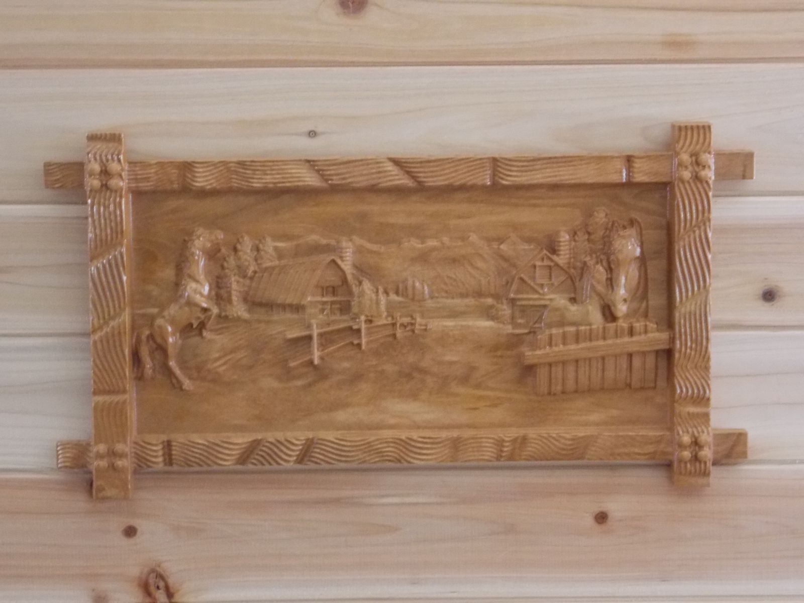 Custom Horse Ranch Wood Art Wall Hanging Country Western Maple Hardwood