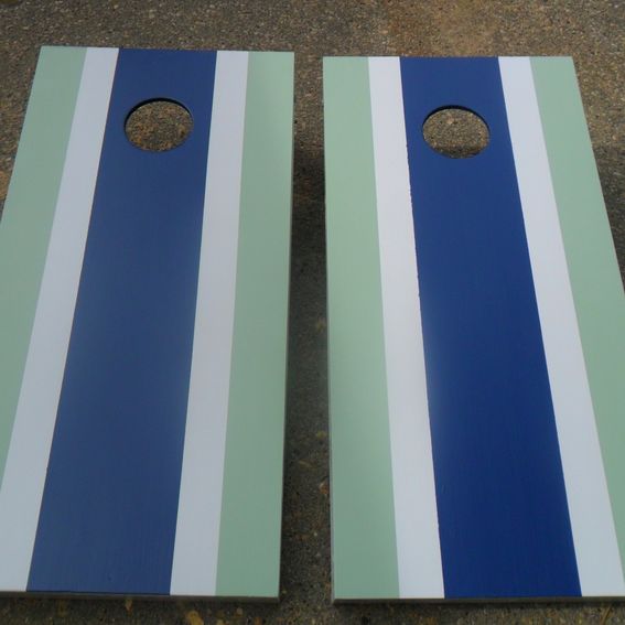 Hand Crafted Custom Personalized Stripe Cornhole Baggo Board Game