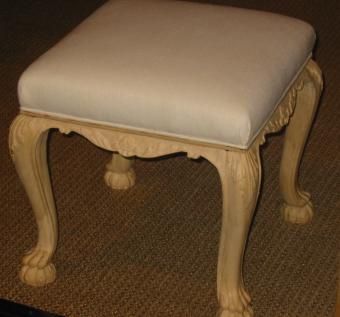 Custom Made Reproduction Carved Ottoman
