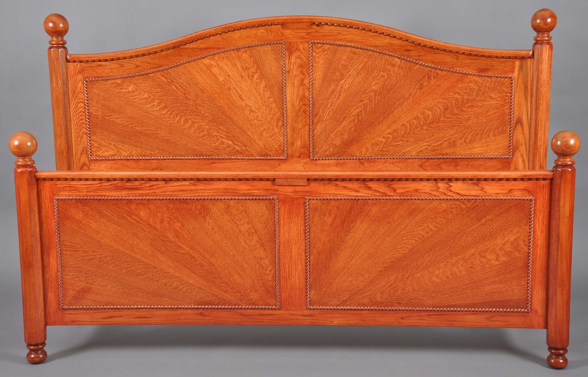 Hand Made Hickory Bed Frame With White Oak Starburst by H&M Woodworks