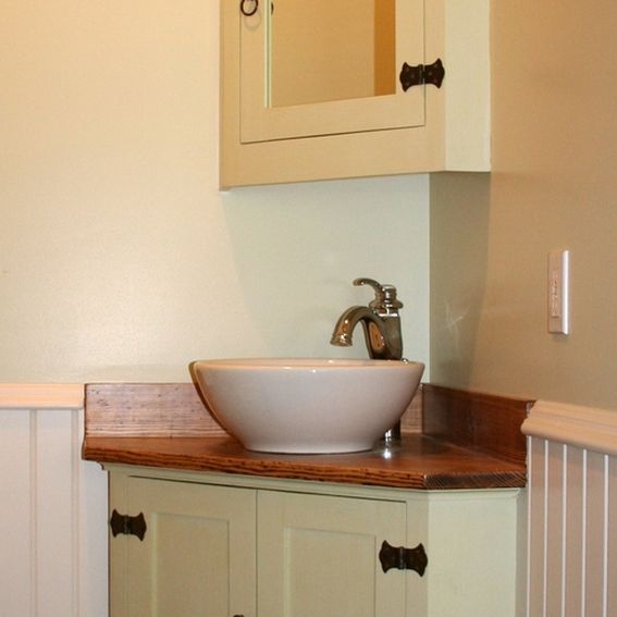 Custom Made Angled Corner Bath Vanity by Blackdog