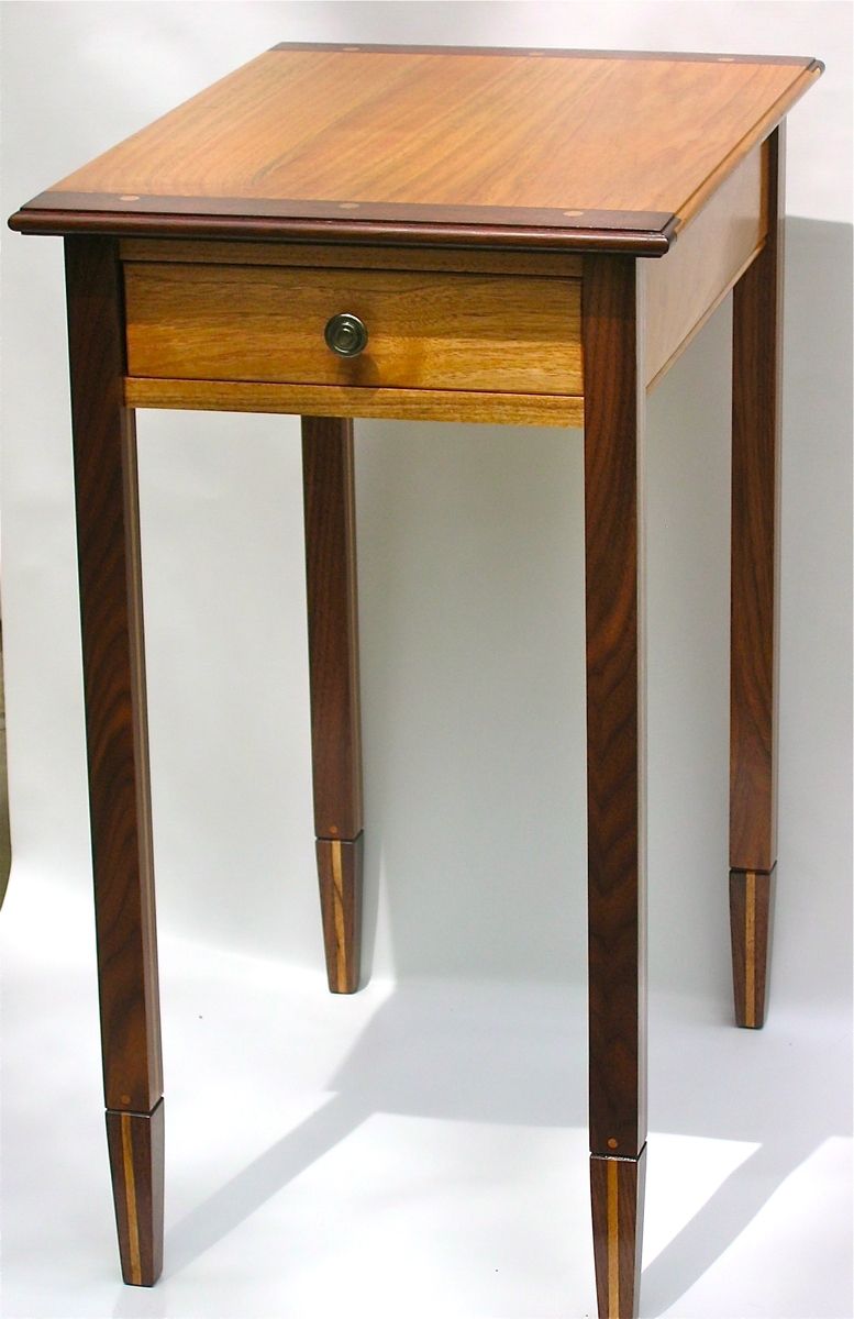 Custom Made Walnut End Table With Breadboard Ends by White Dove