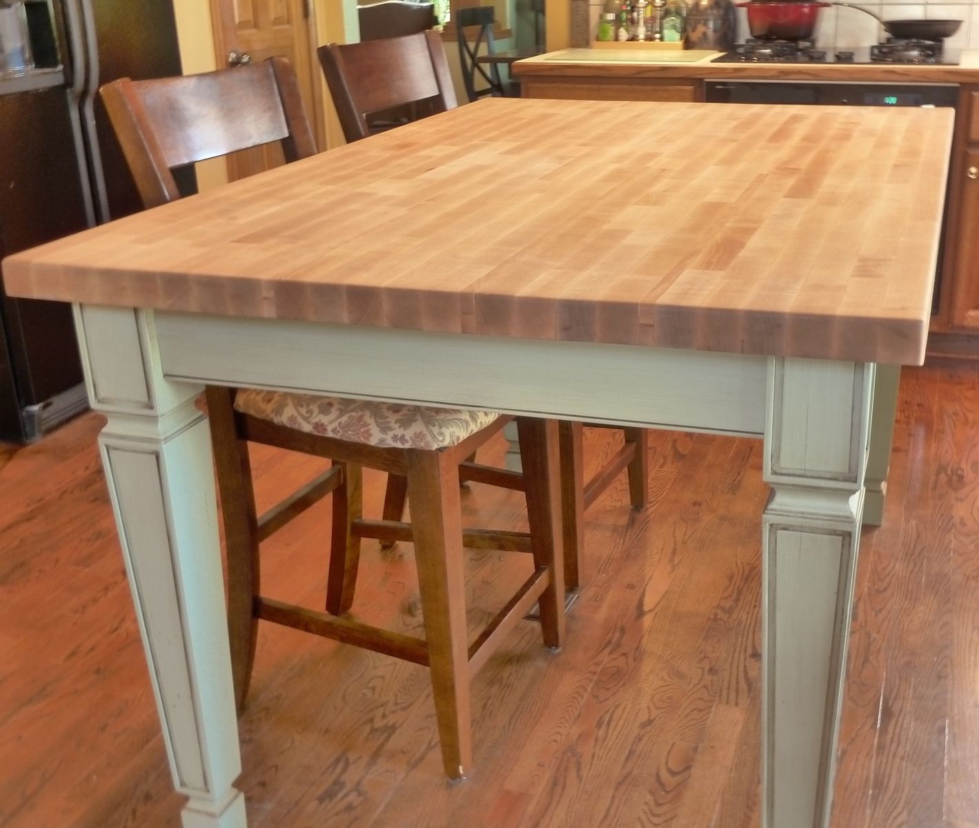 Hand Made Butcher Block Kitchen Table by Parker Custom Woodworks