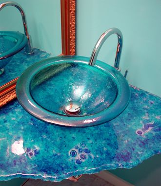 Custom Made Jamaica Blue Sink And Cast Cane Counter