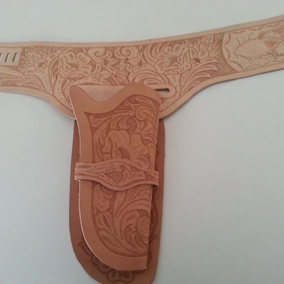 Custom Leather Gun Holster And Belt by Ricardo Trevino's Custom Leather