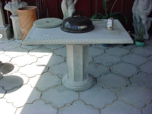 Custom Made Con-Verta-Table 42 In. Bar-B-Que Table & Octagon Concrete Pedestal