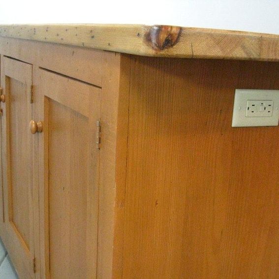 Custom Made Reclaimed Pine Kitchen Island by ECustomFinishes