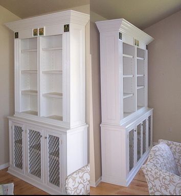 Custom Made Painted Bookcases With Motawi Tiles