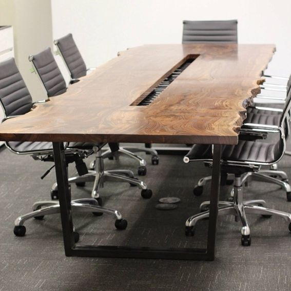 Custom Claro Walnut Boardroom Table by Reclamation Art + Furniture
