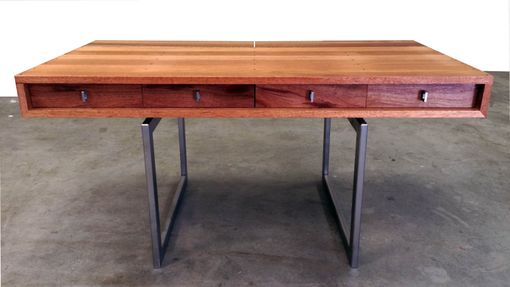 Custom Made Mid Century Modern Mahogany Desk