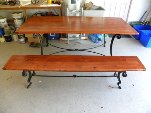 Custom Made Farm Table And Bench