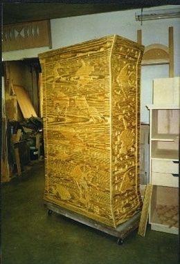 Custom Made Carved Bedroom Tv Armoire