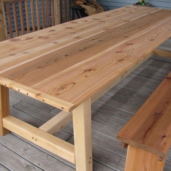 Handmade Large Outdoor Dining Table Cedar by Jeffbuildsfurniture