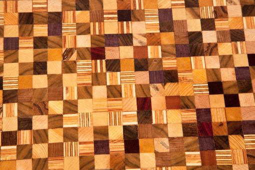 Custom Made Mixed Wood Mosaic End Grain Top Coffee Table