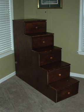 Custom Made Twin Over Queen Bunk Bed Suite With Staircase Storage And Dresser